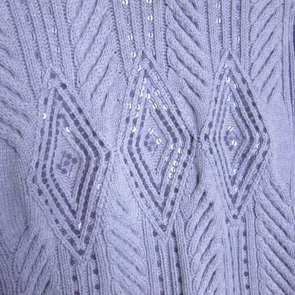 Talbots Purple Knit Turtleneck Sweater Wool Blend Women's L - Picture 2 of 6